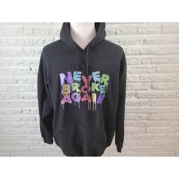 Gildan Men Sweatshirt 2XL Hoodie Never Broke Again Cotton Blend SWE130E - Picture 3 of 9